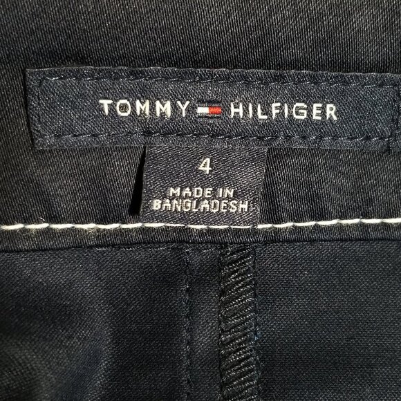 Tommy Hilfiger Size 4 Skirt A-Line Navy Faux Wrap Contrast Embellished Nautical - Picture 8 of 8
